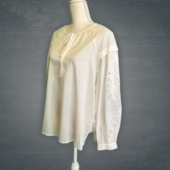 NWOT Rails ‘Dari’ Eyelet Drop Shoulder Tunic Top in “Beach White” Size Medium - Picture 8 of 16